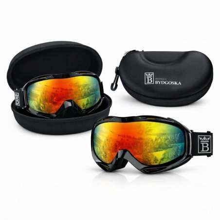 Gogle SNOWRIONS3 narciarskie snowboardowe lustrzane wielokolorowy viaro UV400 regulowane etui ochronne