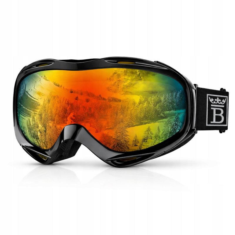 Gogle SNOWRIONS3 narciarskie snowboardowe lustrzane wielokolorowy viaro UV400 regulowane etui ochronne