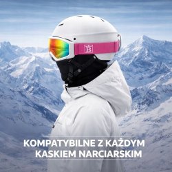 Gogle SNOWRIONS4 damskie narciarskie snowboardowe narty lustrzane zimowe UV400 etui ochronne