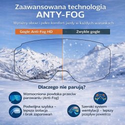 Gogle młodzieżowe i dla dorosłych narciarskie snowboardowe SNOWVELTRAS1 lustrzane UV400 regulowane etui ochronne