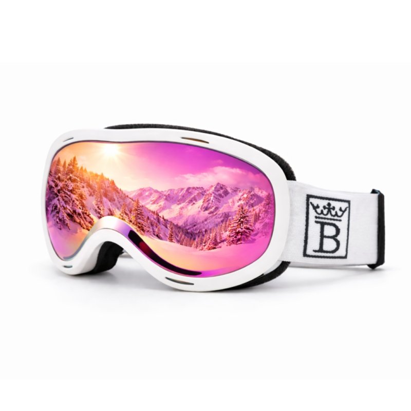 Gogle młodzieżowe i dla dorosłych narciarskie snowboardowe SNOWVELTRAS2 lustrzane UV400 regulowane etui ochronne