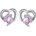 Kolczyki łapki srebro 925 wkrętki rodowane kolczyki srebrne sztyfty różowe