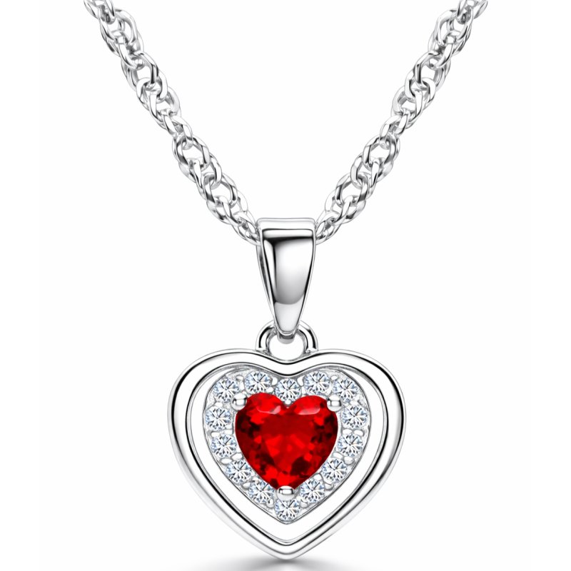 Naszyjnik srebrny damski serce łańcuszek z zawieszką srebro próba 925