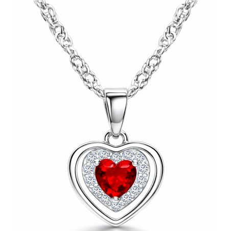 Naszyjnik srebrny damski serce łańcuszek z zawieszką srebro próba 925