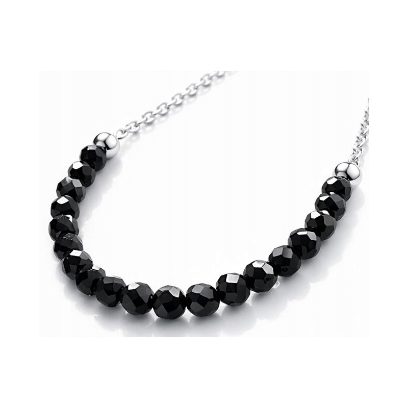 Srebrny naszyjnik damski z turmalinem łańcuszek ochronny srebro próba 925