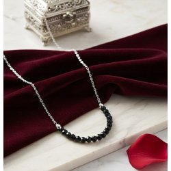 Srebrny naszyjnik damski z turmalinem łańcuszek ochronny srebro próba 925
