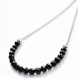 Srebrny naszyjnik damski z turmalinem łańcuszek ochronny srebro próba 925