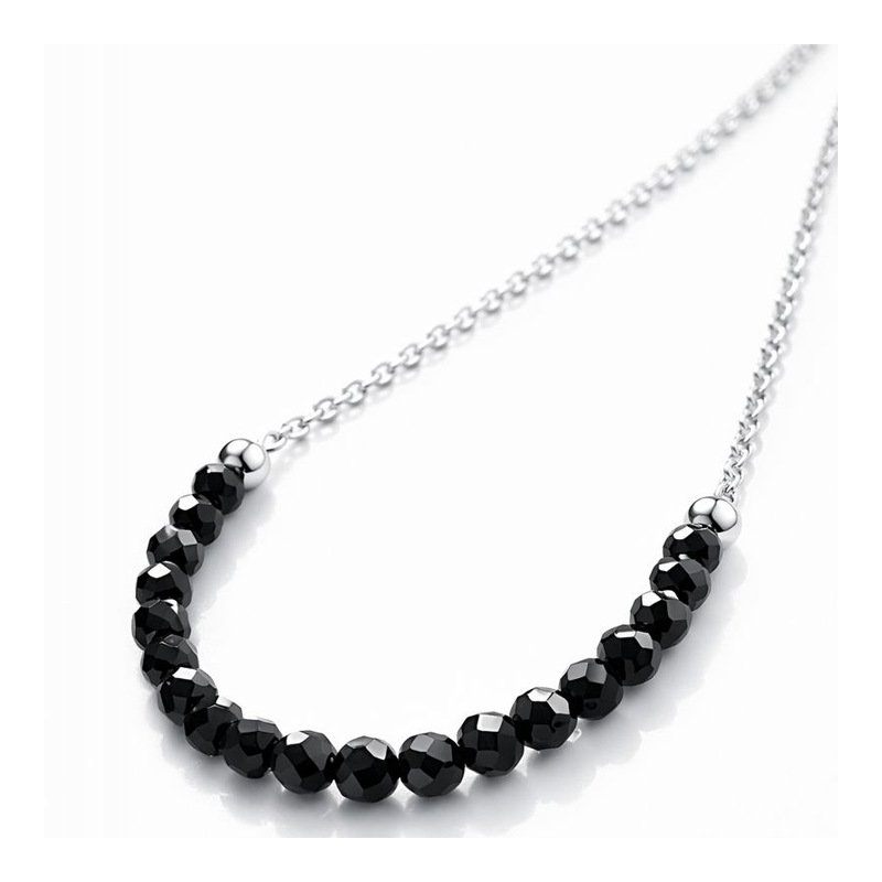 Srebrny naszyjnik damski z turmalinem łańcuszek ochronny srebro próba 925