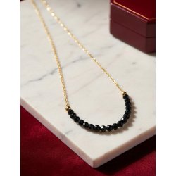 Srebrny naszyjnik pozłacany damski z turmalinem srebro 925