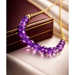 Srebrny naszyjnik pozłacany damski z ametystami srebro 925