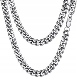 Łańcuszek męski srebrny łańcuch pancerka 6 mm 55 cm diamentowany 316L