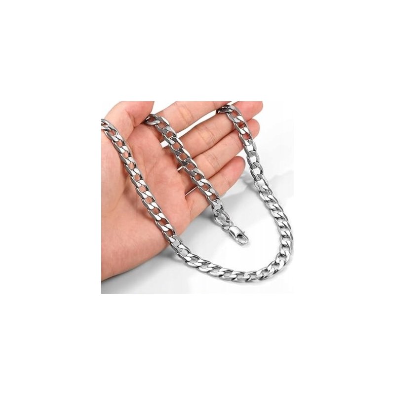 Łańcuszek męski srebrny łańcuch pancerka 6 mm 55 cm diamentowany 316L