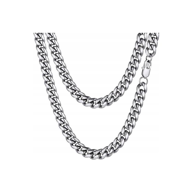 Łańcuszek męski srebrny łańcuch pancerka 6 mm 50 cm diamentowany 316L