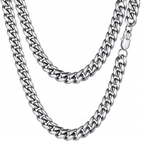 Szeroki łańcuszek męski srebrny łańcuch pancerka 6 mm 60 cm diamentowany