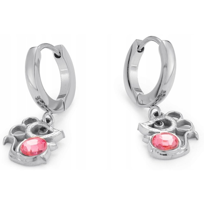 Srebrne kolczyki wiszące myszki dla dziewczynki stal szlachetna chirurgiczna 316L