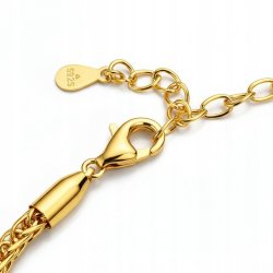 Bransoletka damska srebrna pozłacana serca cyrkonie próba 925 walentynki