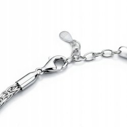 Bransoletka damska srebrna serca cyrkonie srebro próba 925 walentynki