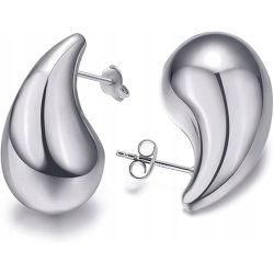 Duże kolczyki krople łezki kropelki sztyfty wkrętki tears stal szlachetna