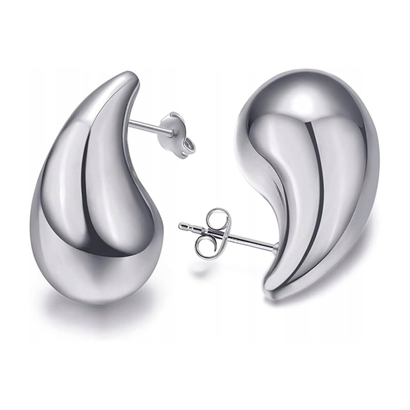 Duże kolczyki krople łezki kropelki sztyfty wkrętki tears stal szlachetna