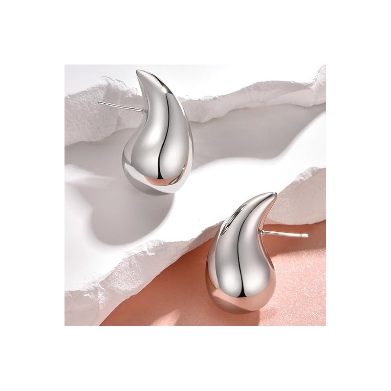 Duże kolczyki krople łezki kropelki sztyfty wkrętki tears stal szlachetna