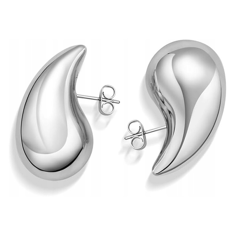 Duże kolczyki krople łezki kropelki sztyfty wkrętki tears stal szlachetna