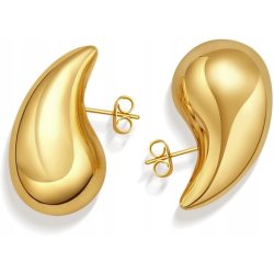 Duże kolczyki krople łezki kropelki sztyfty pozłacane tears stal szlachetna
