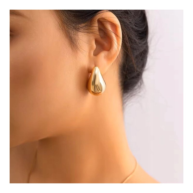 Duże kolczyki krople łezki kropelki sztyfty pozłacane tears stal szlachetna