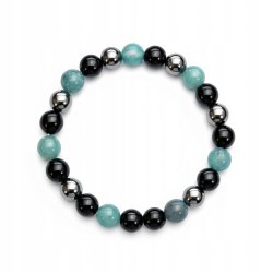 Bransoletka damska hermatyt apatyt turmalin regulowana