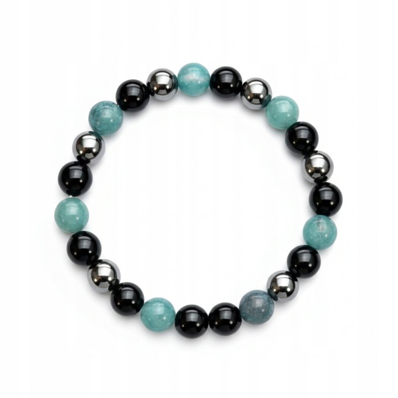 Bransoletka damska hermatyt apatyt turmalin regulowana