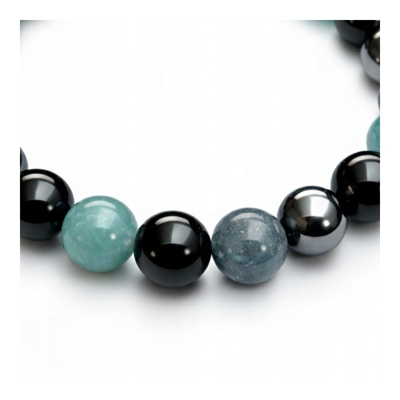 Bransoletka damska hermatyt apatyt turmalin regulowana