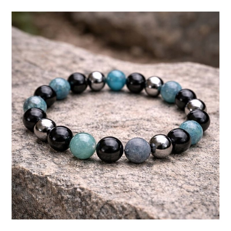 Bransoletka damska hermatyt apatyt turmalin regulowana