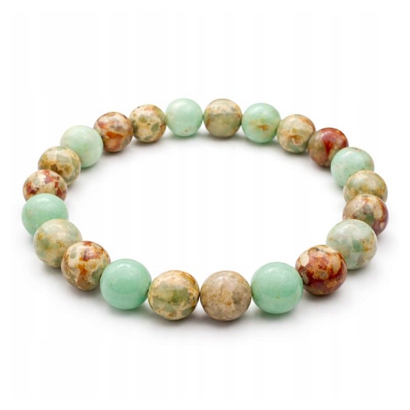 Bransoletka damska jaspis cesarski morska regulowana