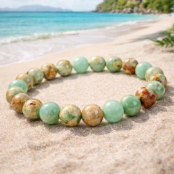 Bransoletka damska jaspis cesarski morska regulowana