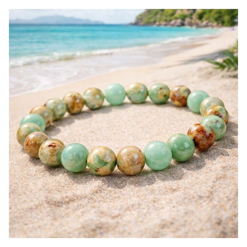 Bransoletka damska jaspis cesarski morska regulowana