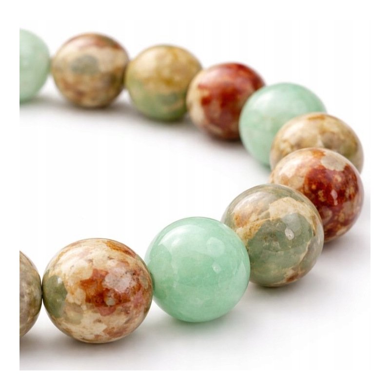 Bransoletka damska jaspis cesarski morska regulowana