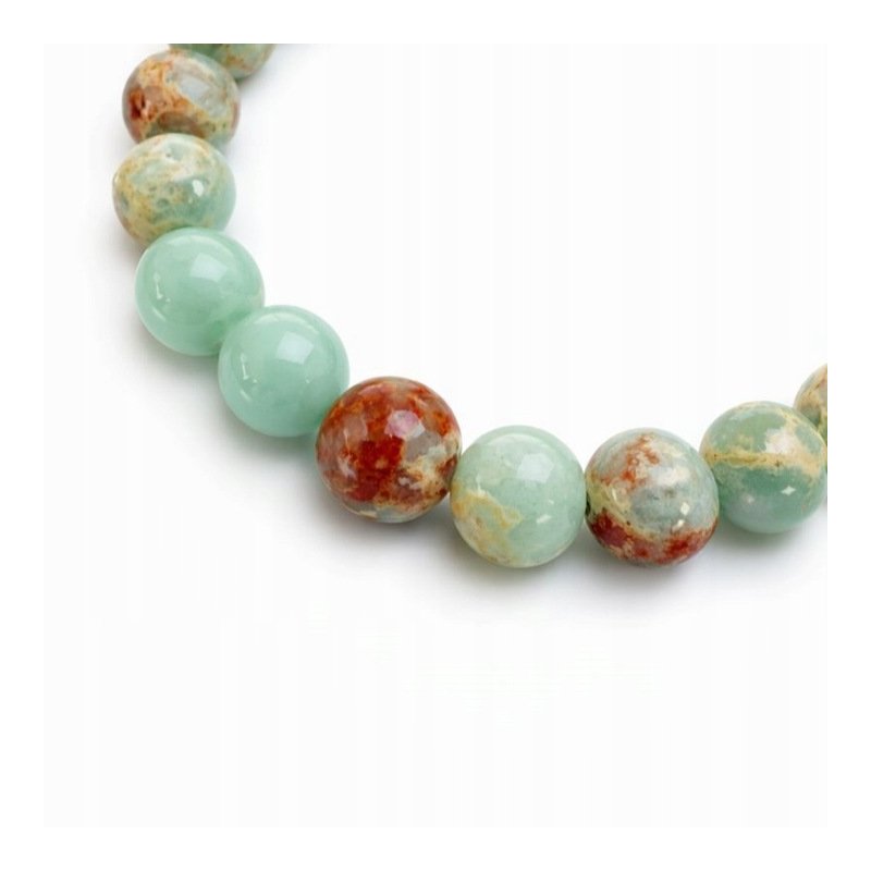 Bransoletka damska jaspis cesarski morska regulowana