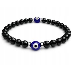 Bransoletka damska turmalin oko proroka regulowana stal chirurgiczna 316L