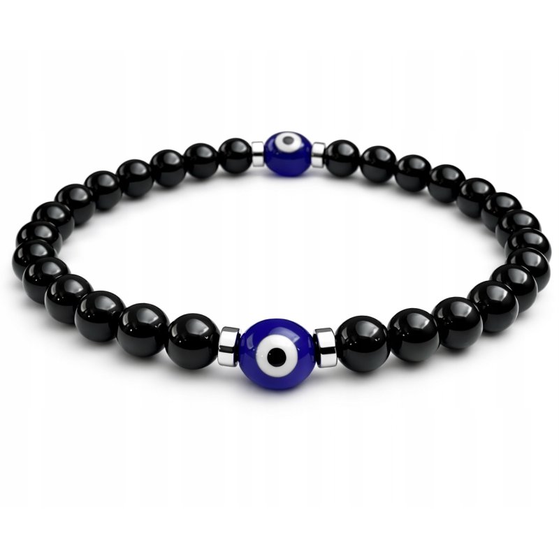 Bransoletka damska turmalin oko proroka regulowana stal chirurgiczna 316L