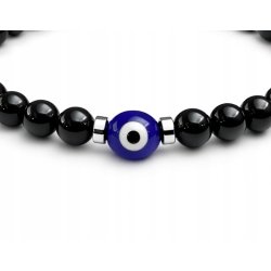 Bransoletka damska turmalin oko proroka regulowana stal chirurgiczna 316L