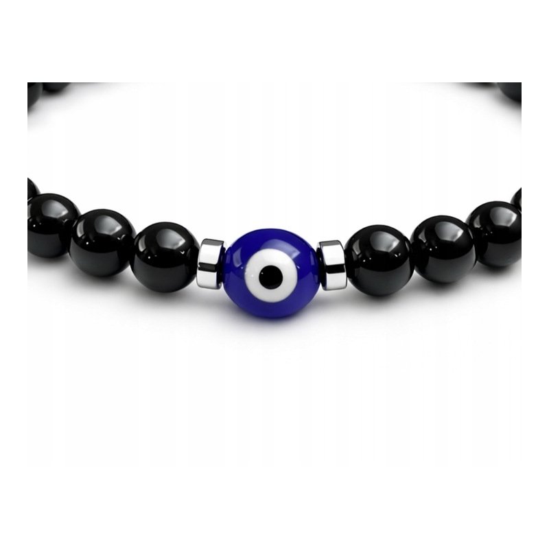 Bransoletka damska turmalin oko proroka regulowana stal chirurgiczna 316L