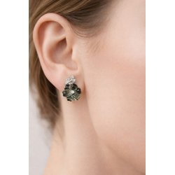 Srebrne kolczyki wiszące kwiatki z cyrkonią damskie srebro 925 angielskie