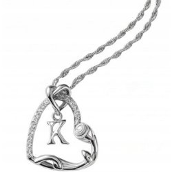 Srebrny Naszyjnik 925 Serce z Literką 585 Kwiat Życia Róża Litera K