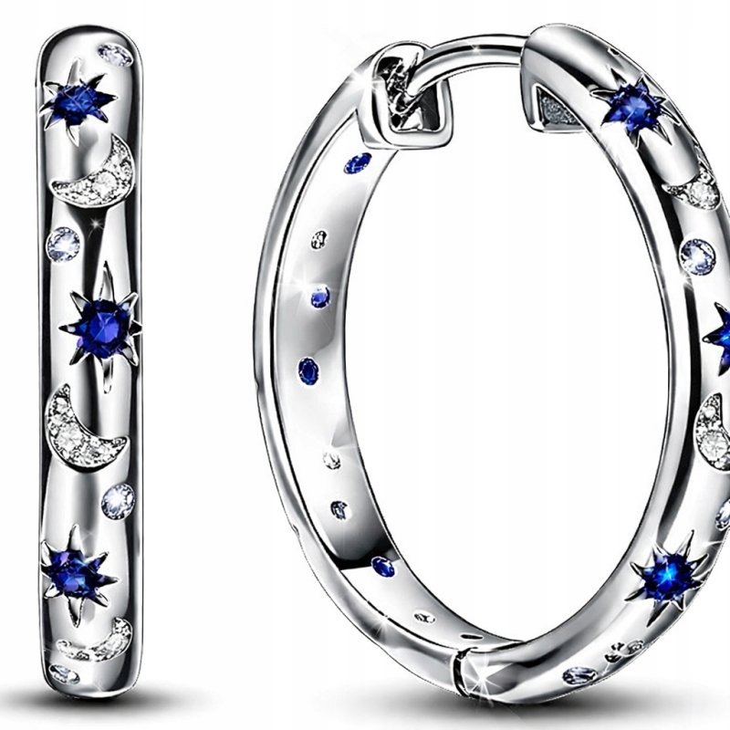 Srebrne kolczyki angielskie koła kółka księżyc srebro próba 925 oryginalne