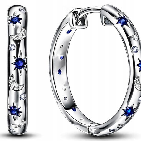 Srebrne kolczyki angielskie koła kółka księżyc srebro próba 925 oryginalne