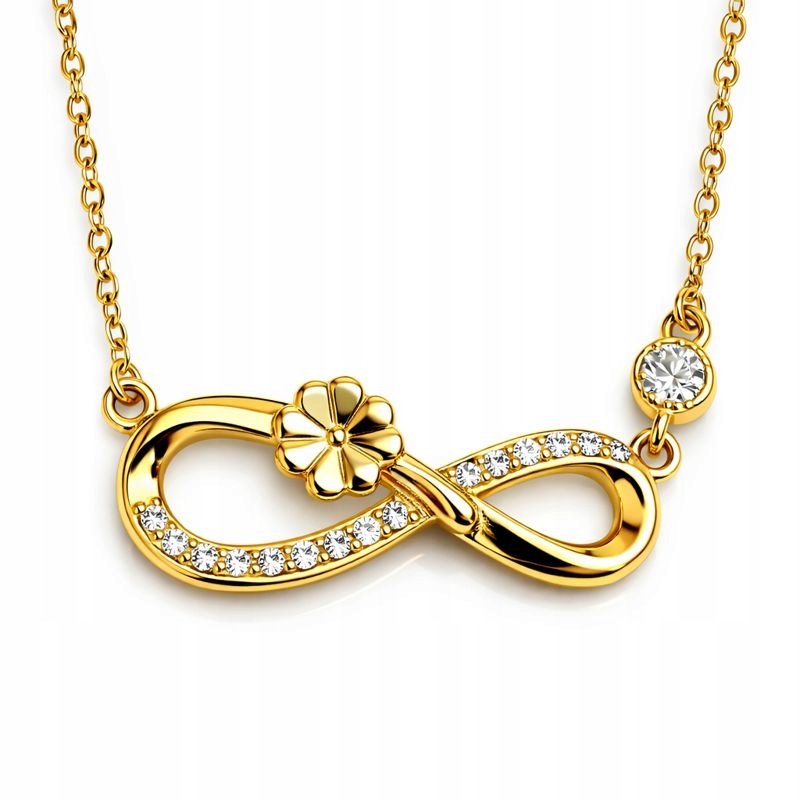 Naszyjnik damski srebro pozłacane znak nieskończoności srebro 925