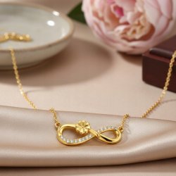 Naszyjnik damski srebro pozłacane znak nieskończoności srebro 925