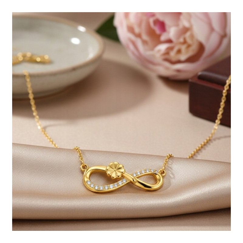 Naszyjnik damski srebro pozłacane znak nieskończoności srebro 925