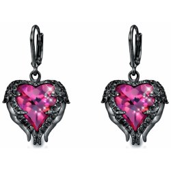 Duże kolczyki srebrne wiszące serca kolczyki srebro próba 925 angielskie