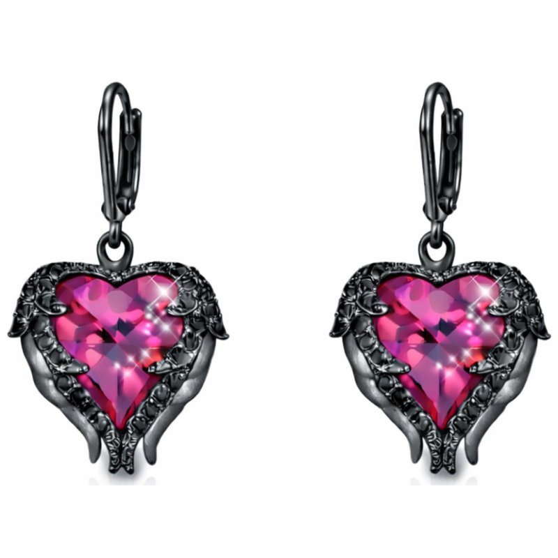 Duże kolczyki srebrne wiszące serca kolczyki srebro próba 925 angielskie