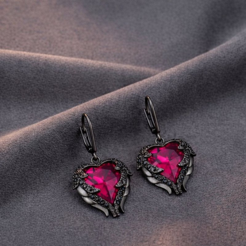 Duże kolczyki srebrne wiszące serca kolczyki srebro próba 925 angielskie